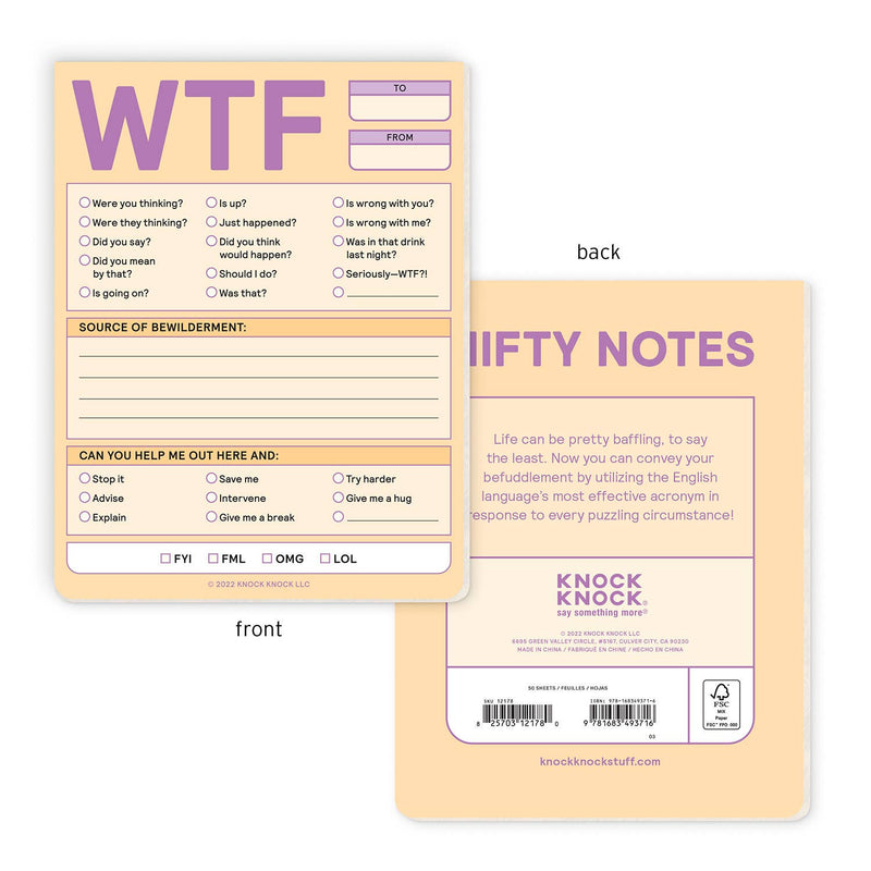 WTF Nifty Note Pad - Pastel