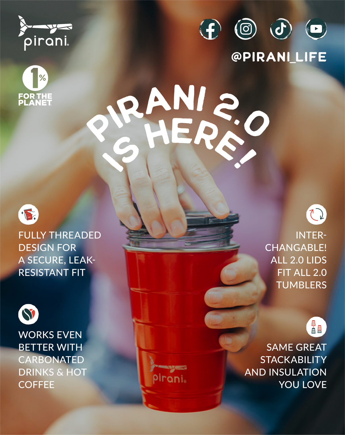 Pirani Tumbler 16 oz - Forever Green
