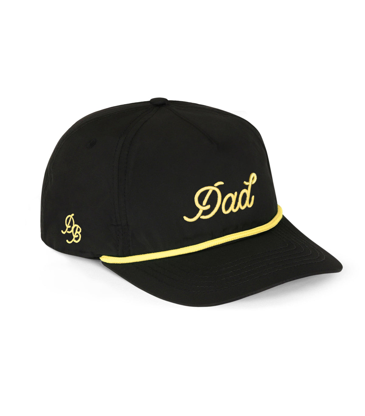 Dad 3D Puff Rope Hat - Black Tan 5-Panel