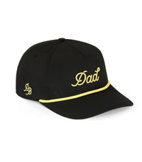 Dad 3D Puff Rope Hat - Black Tan 5-Panel