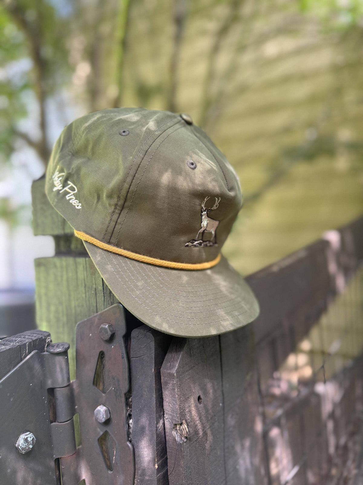 Olive "White Tail" Rope Hat