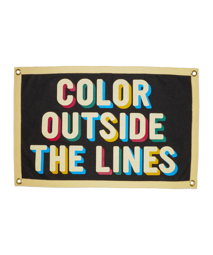 Color Outside the Lines Camp Flag - Oxford Pennant