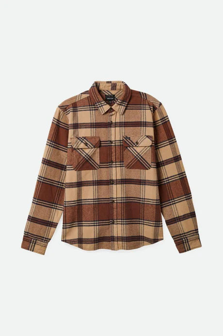 Bowery Heavyweight Flannel -Sand/Bison - Brixton