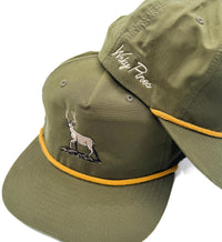 Olive "White Tail" Rope Hat