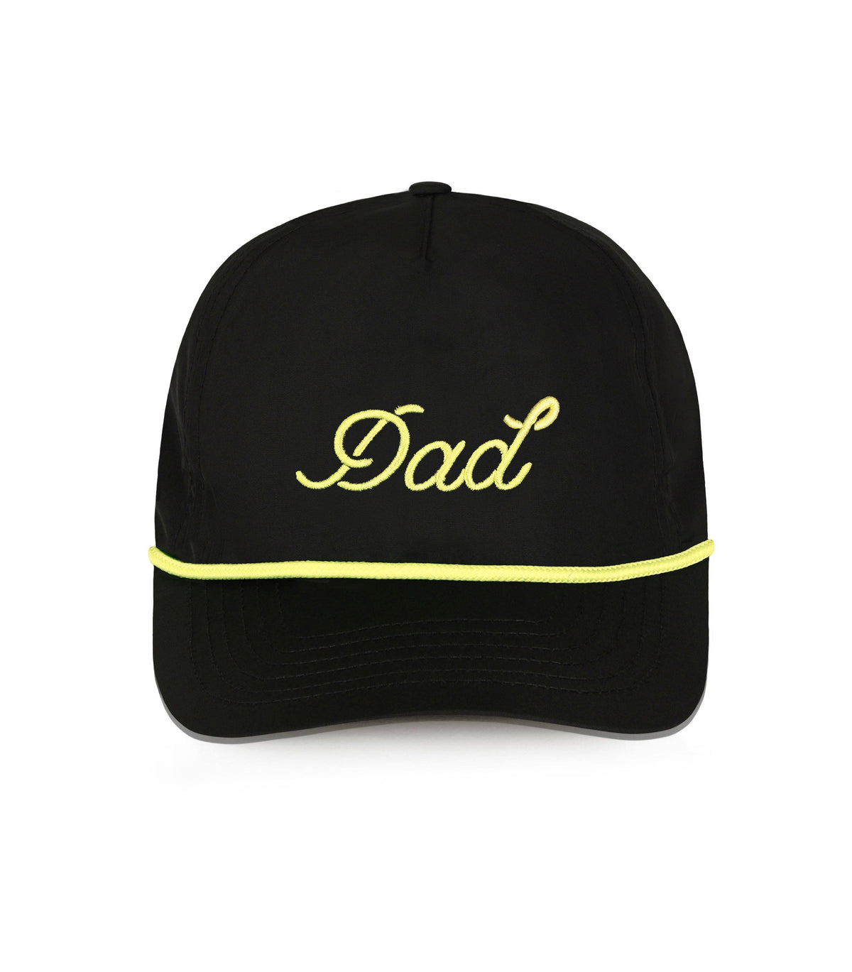 Dad 3D Puff Rope Hat - Black Tan 5-Panel
