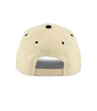 Dad 3D Puff Snapback - Cream Black 5-Panel