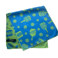 Pickleball Microfiber Towel - Blue/Green - Born to Rally