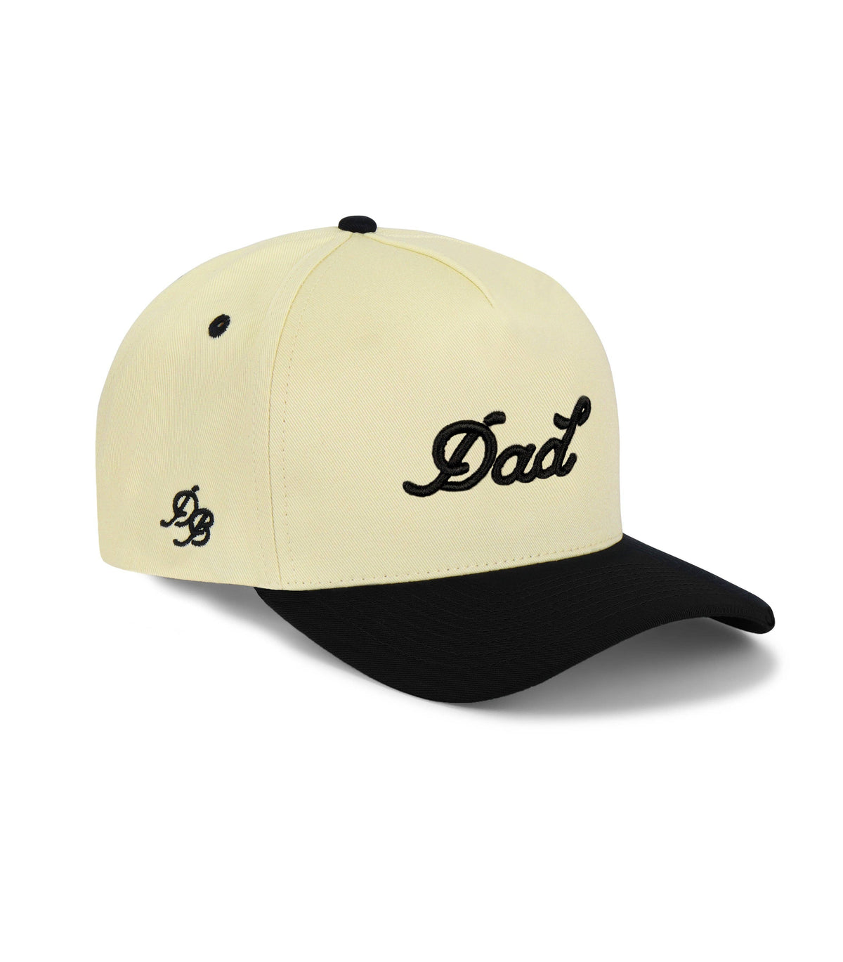 Dad 3D Puff Snapback - Cream Black 5-Panel