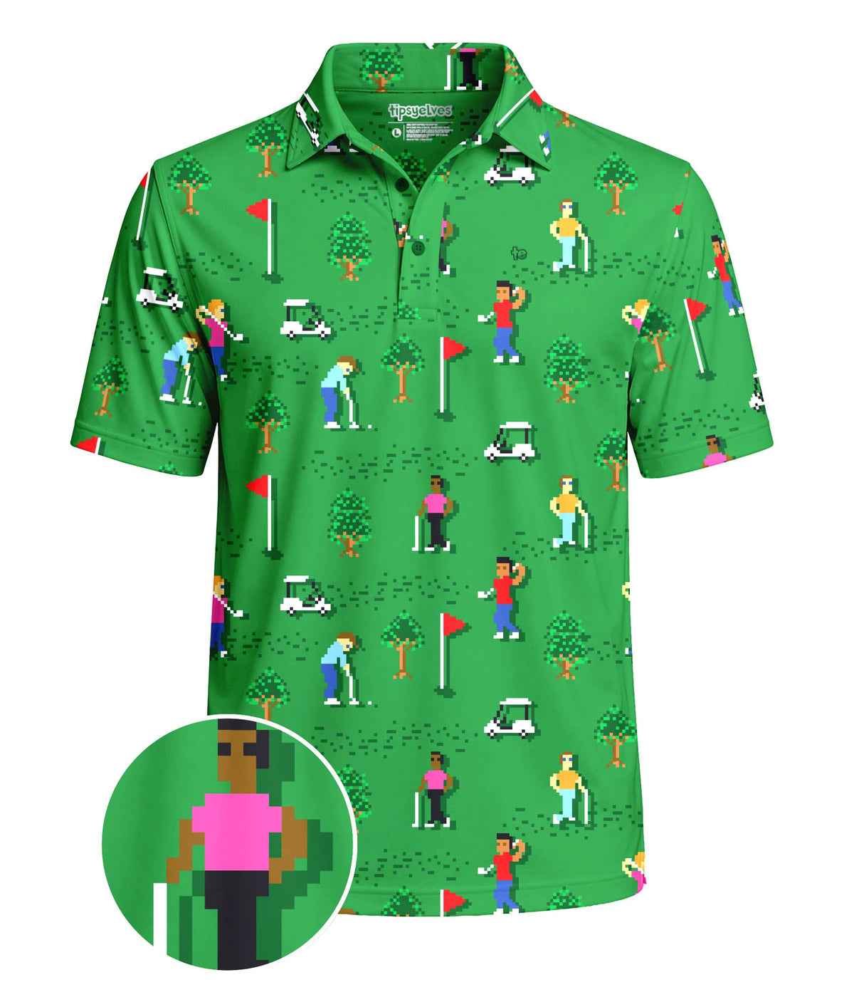 8-Bit Birdie Men's Golf Polo