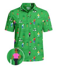 8-Bit Birdie Men's Golf Polo