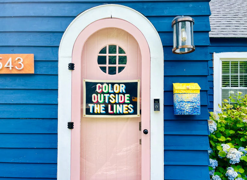 Color Outside the Lines Camp Flag - Oxford Pennant