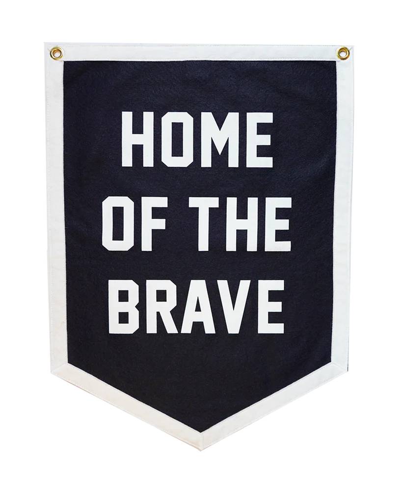 Home of the Brave Camp Flag - Oxford Pennant