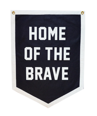 Home of the Brave Camp Flag - Oxford Pennant