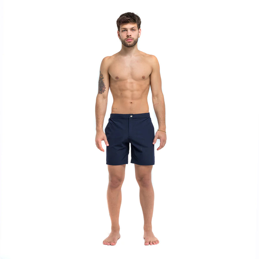 Navy Persh Short- Bermies