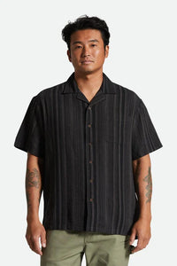 Bunker Seersucker S/S Color Shirt- Black- Brixton