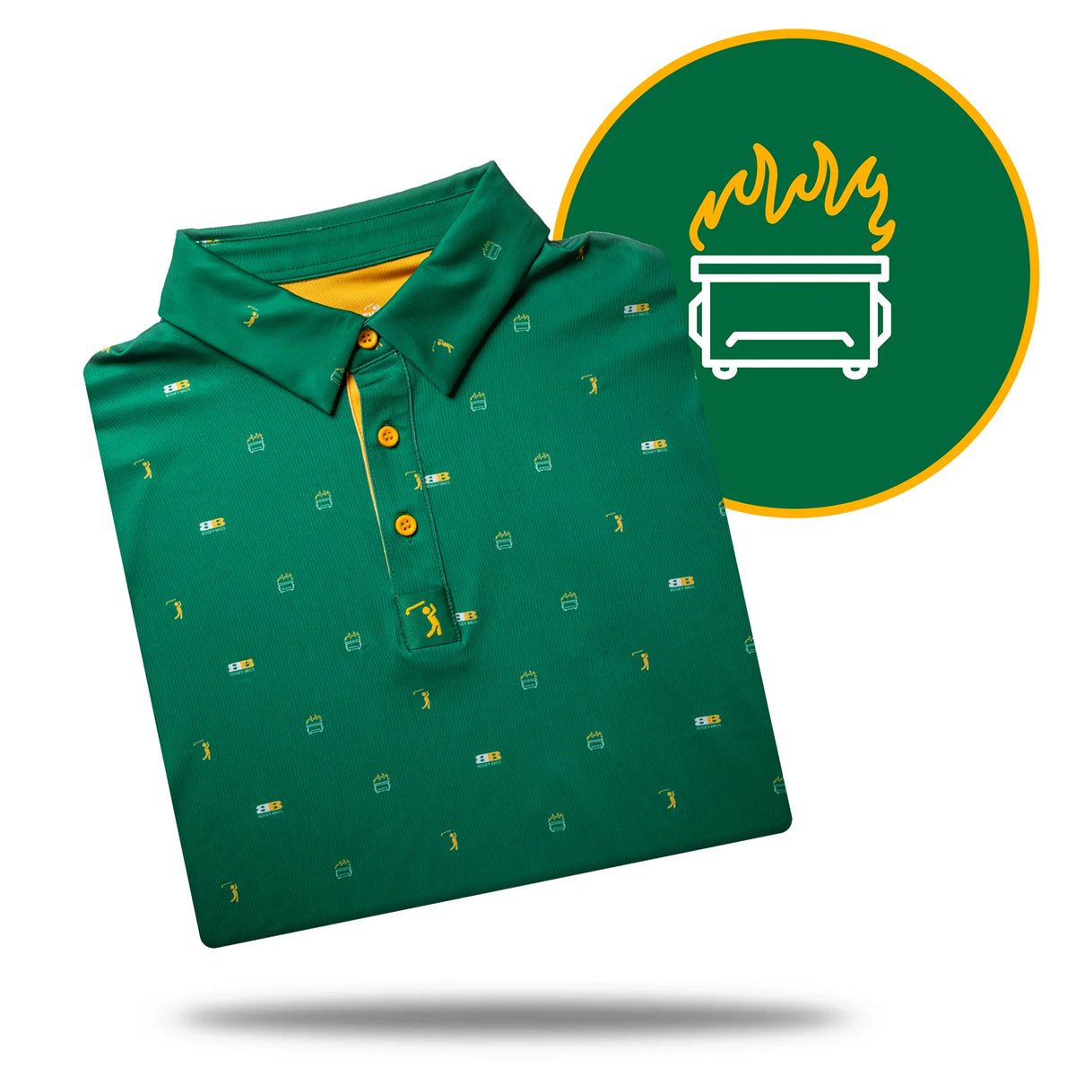 Dumpster Fire Green Polo-Bogey Bros