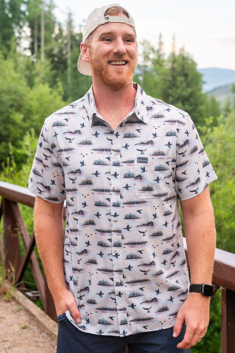 Performance Button Up - Duck Hunt - Burlebo