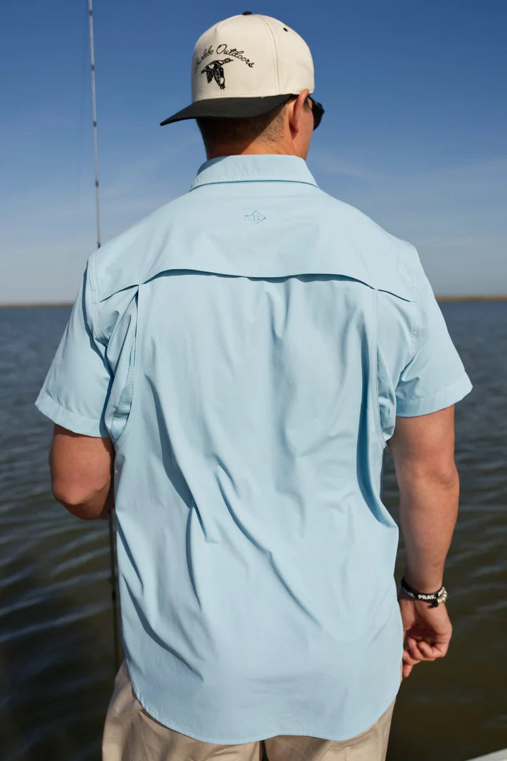 Performance Fishing Shirt- Dusty Blue- Burlebo