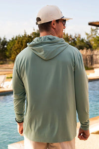 Performance Hoodie- Ocean Swell- Burlebo