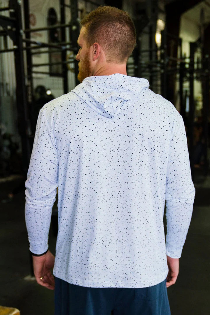 Performance Hoodie- White Speckled- Burlebo