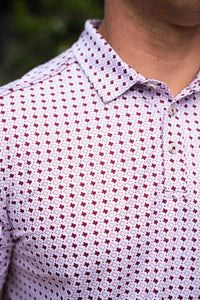 Perf Polo - Texas White & Maroon
