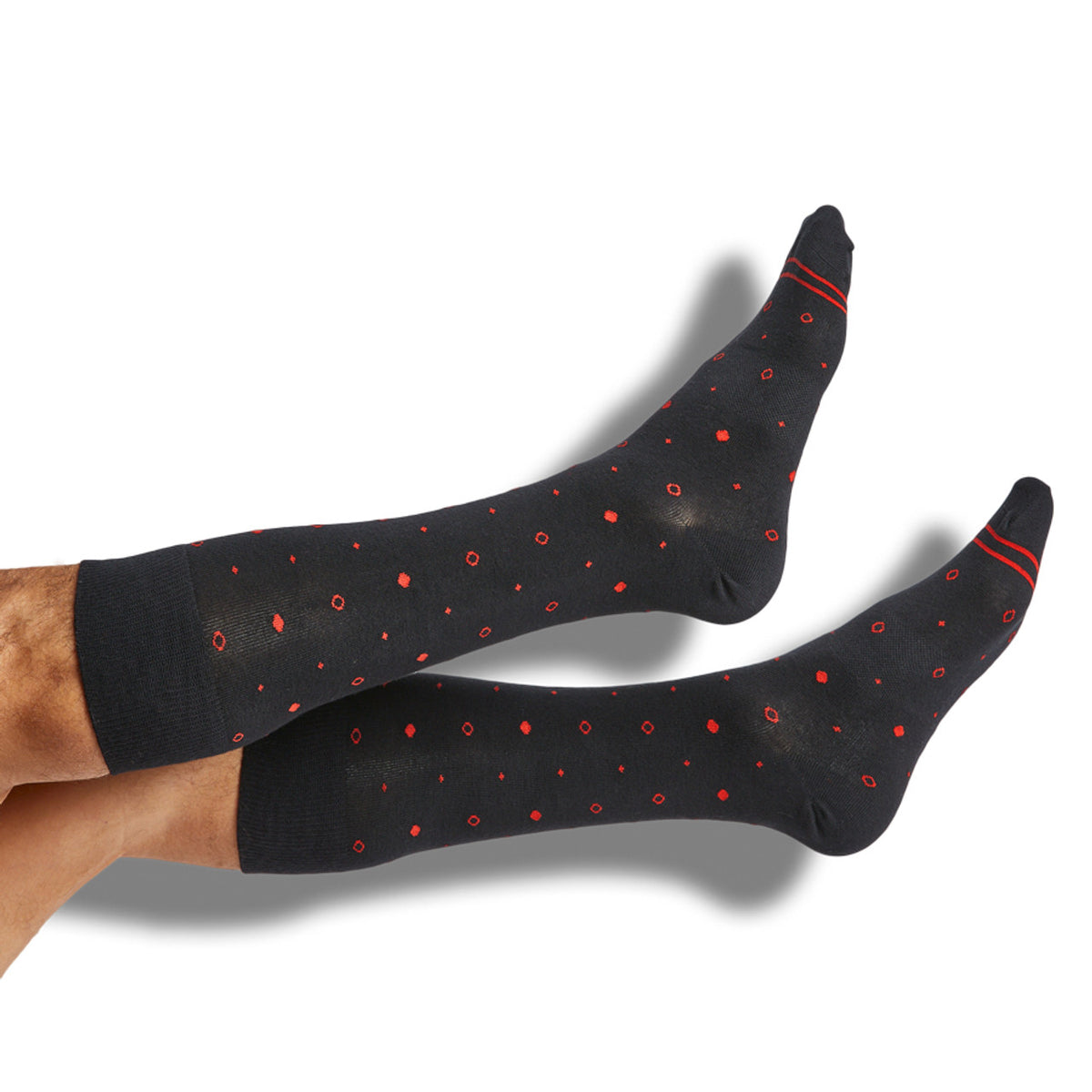 Red/Black Dot Dress Socks - Dead Soxy