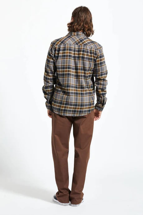 Bowery L/S Flannel - Black/Desert Palm/Beige - Brixton