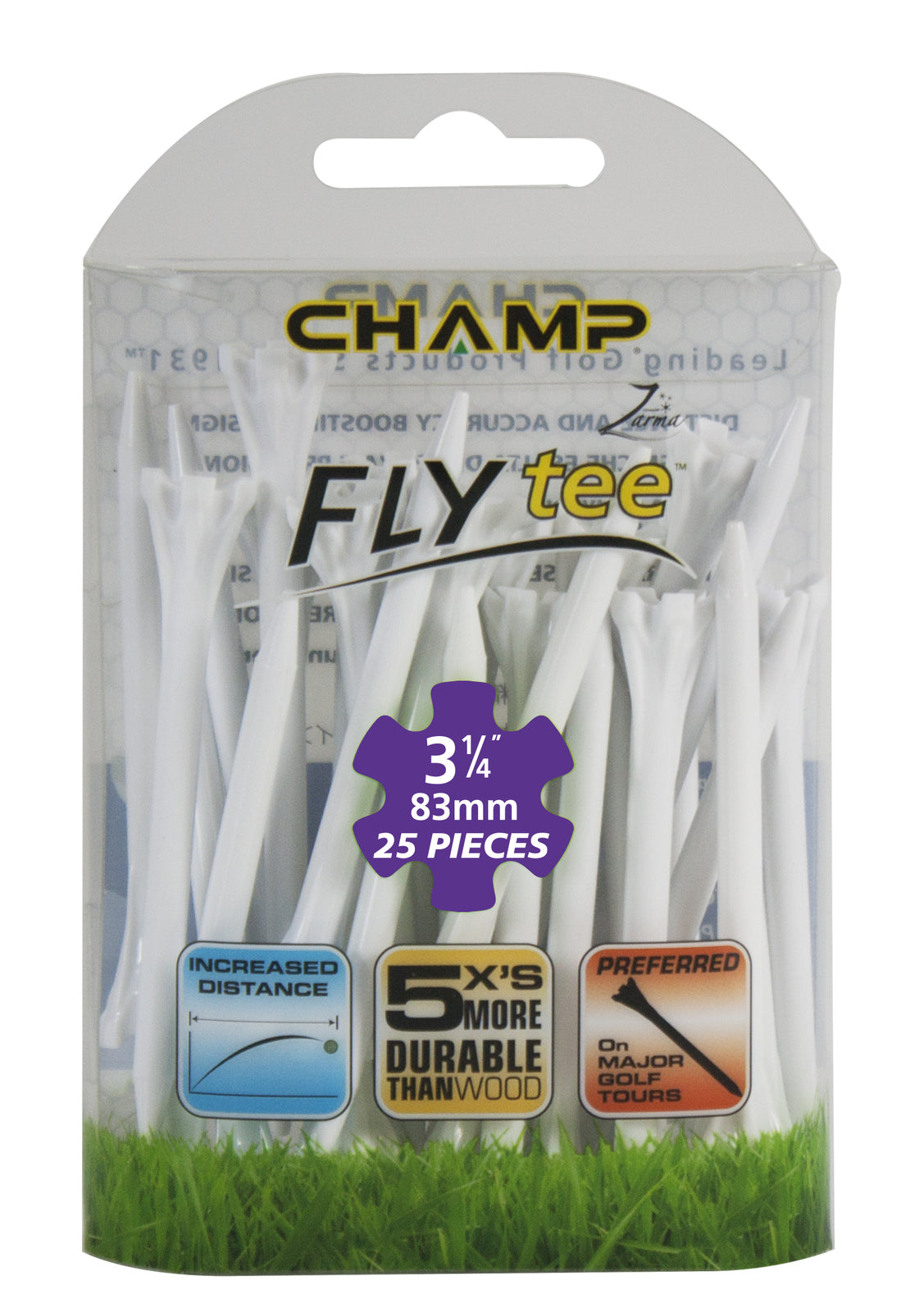 Champ Fly Tee 3 1/4 White