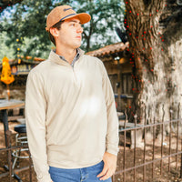 Perf. Hybrid Quarter Zip - Sandstone - TS