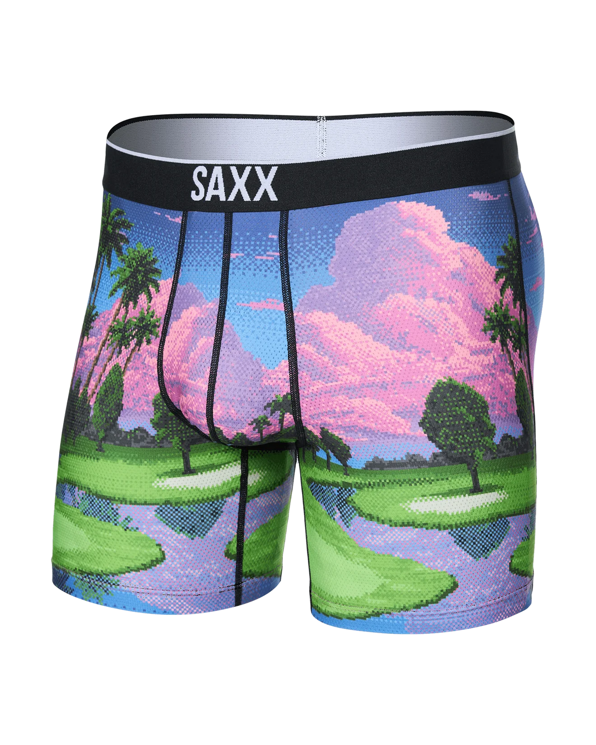 Volt Breathable Mesh Breathable Mesh Boxer Brief 5"- Pixel Paradise- Multi