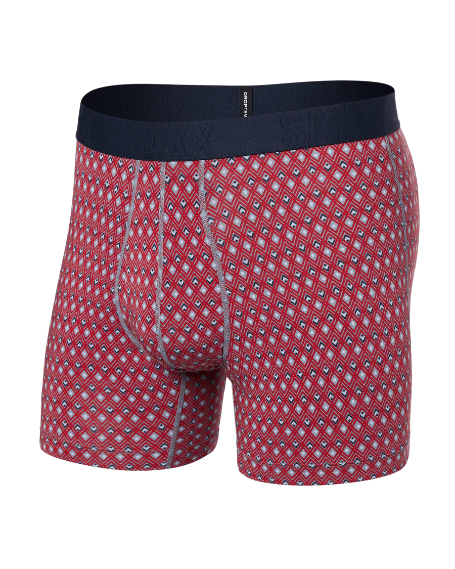 Droptemp® Cooling Cotton Cooling Cotton Boxer Brief 5-Vintage Geo-Red-SAXX