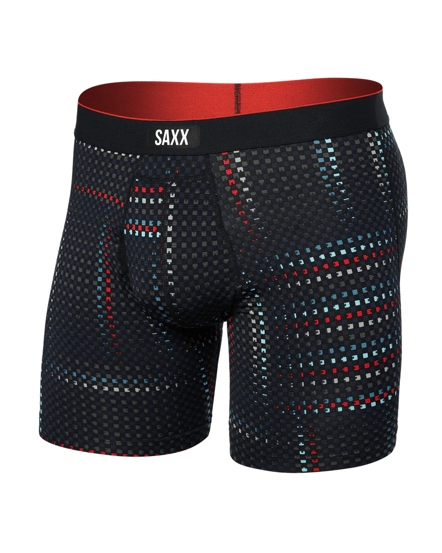 Multi-Sport Performance Boxer Brief 6 -Optic Grid-Black- SAXX