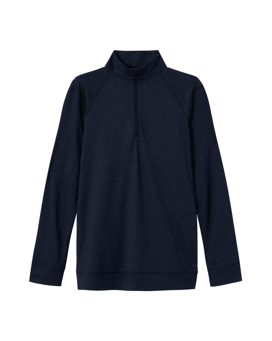 PeakDaze Soft Knit Performance Half Zip/ Maritime Heather SAXX