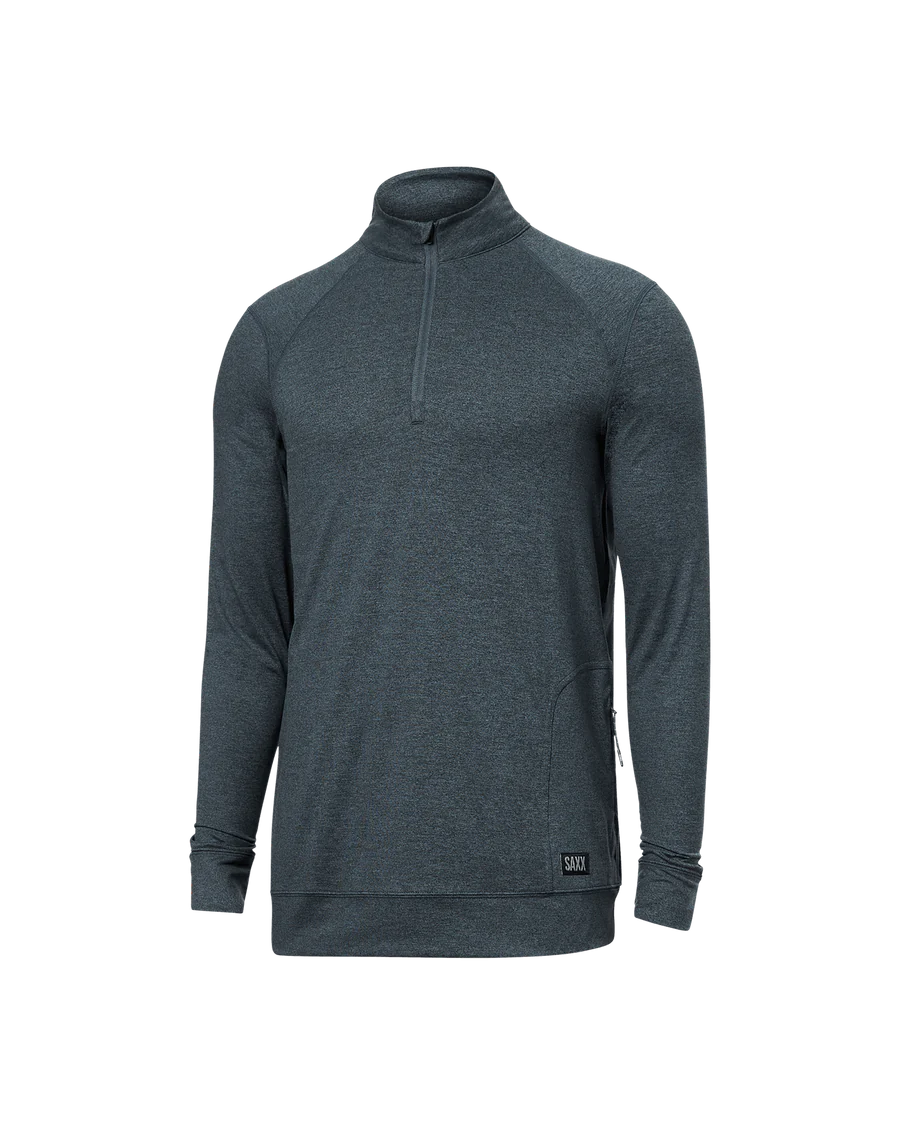 PeakDaze Soft Knit Performance Half Zip/Turbulence Heather SAXX