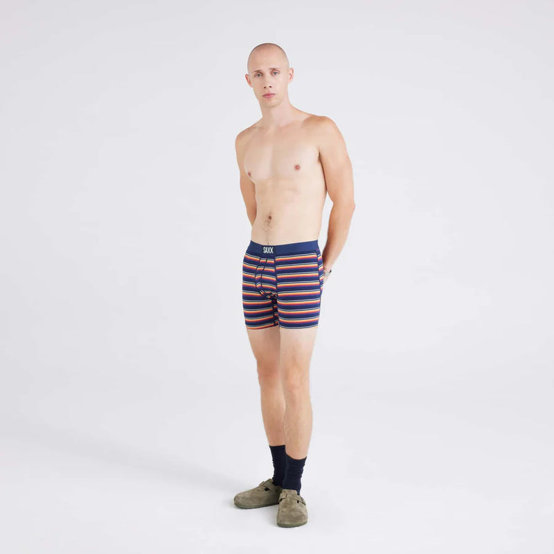 Vibe Xtra (2 Pack) Soft Comfort Boxer Brief 6" Field Stripe/Navy-SAXX