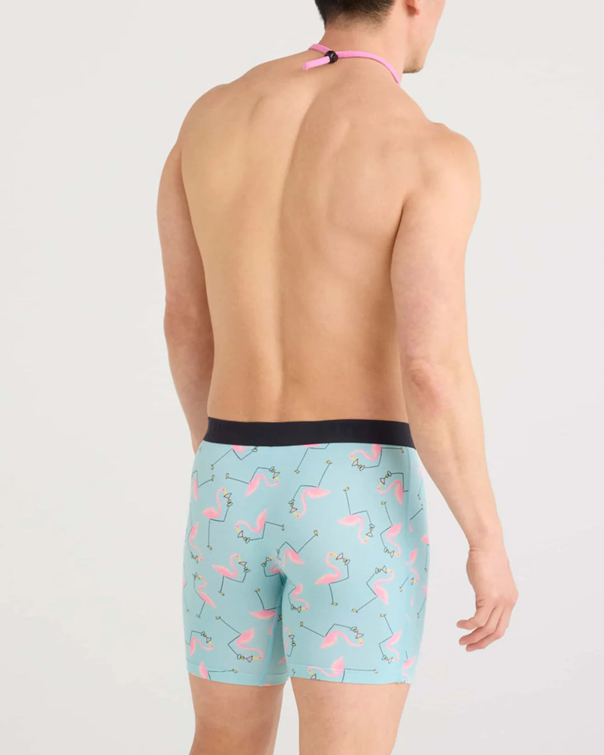 Vibe Xtra (2 Pack) Soft Comfort Boxer Brief 6" Drinko Flamingo/ Black