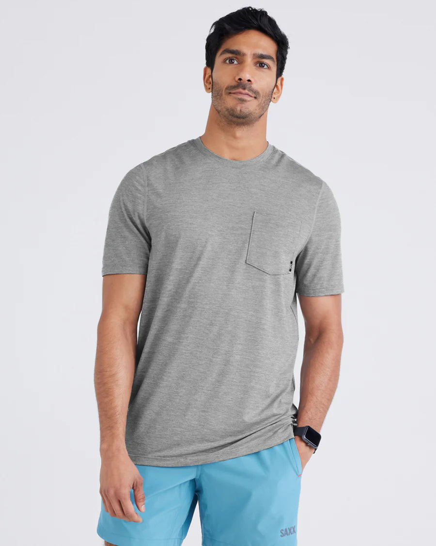 DropTemp™ All Day Cooling Short Sleeve Crew/Tradewinds Heather-SAXX