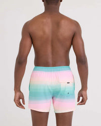 Swim Trunk 5" - Hazy Stripe Aqua
