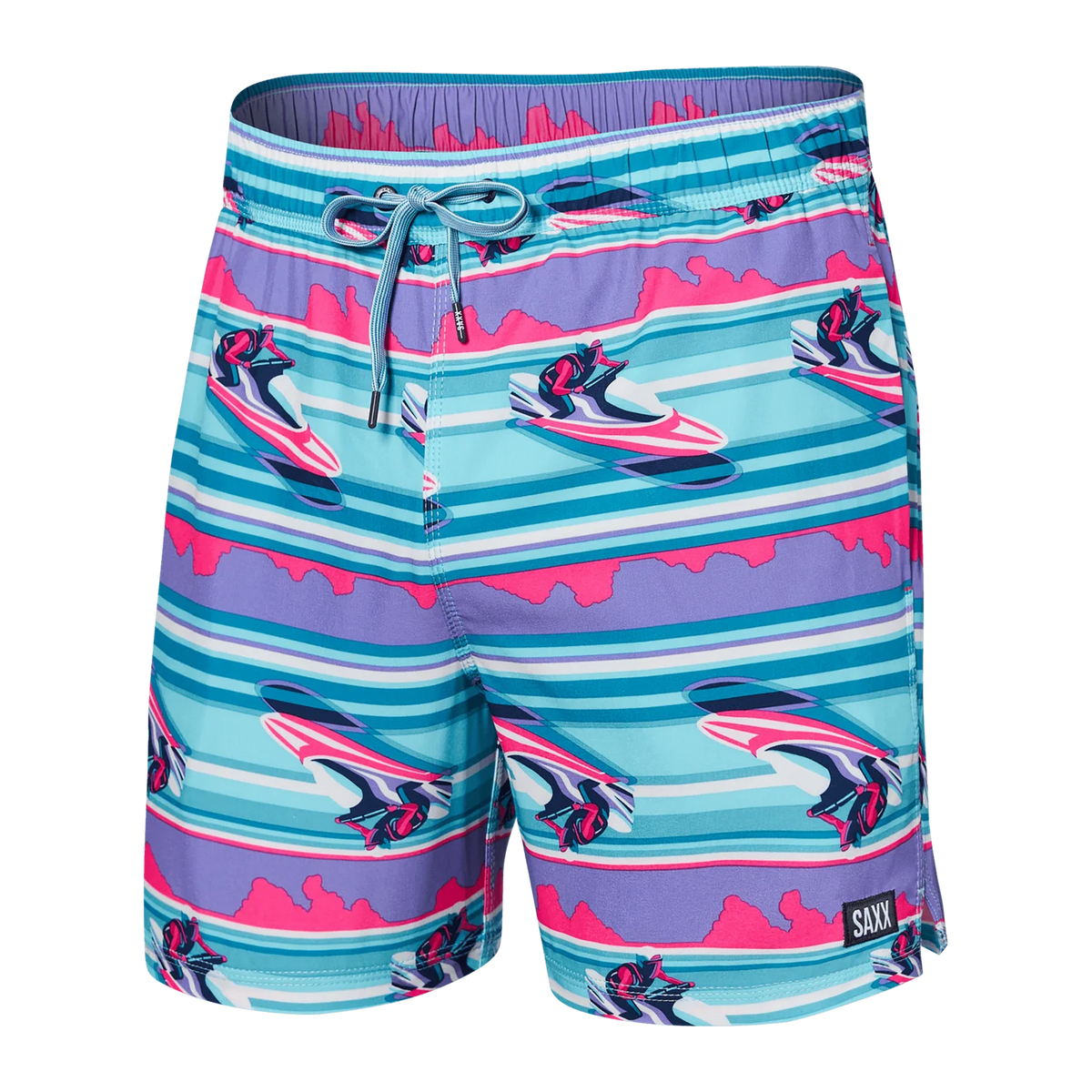 Jetski Stripe- Swim Shorts 5in- SAXX