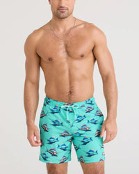 Great Catch/ Surf Blue Swim Shorts 7in- SAXX