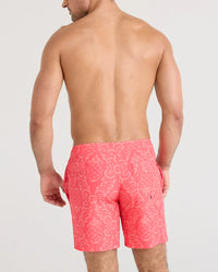 Pineapple Brocade-Hibiscus Swim Shorts 7in- SAXX
