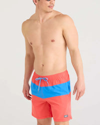 Coral Red/Racer Blue Swim Shorts 7in- SAXX