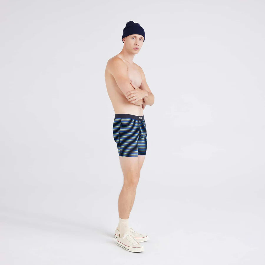 Vibe Xtra Soft Comfort Boxer Brief 6"-Gent's Stripe-Sport Blue