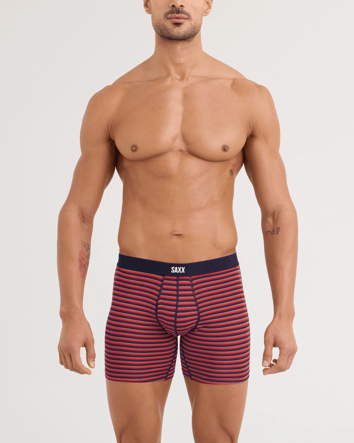 Micro Stripe Maroon- Vibe Xtra Soft Comfort Boxer Brief 6"