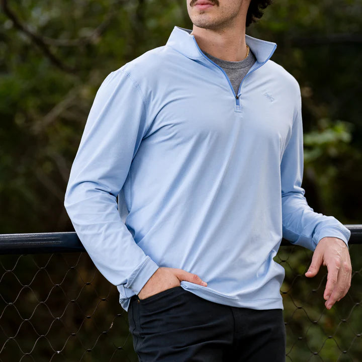 Perf. Hybrid Quarter Zip - Bayou Blue - TS