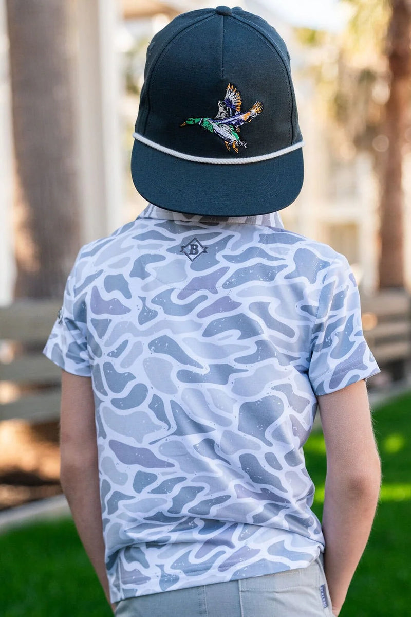 Youth Polo - White Camo - Burlebo