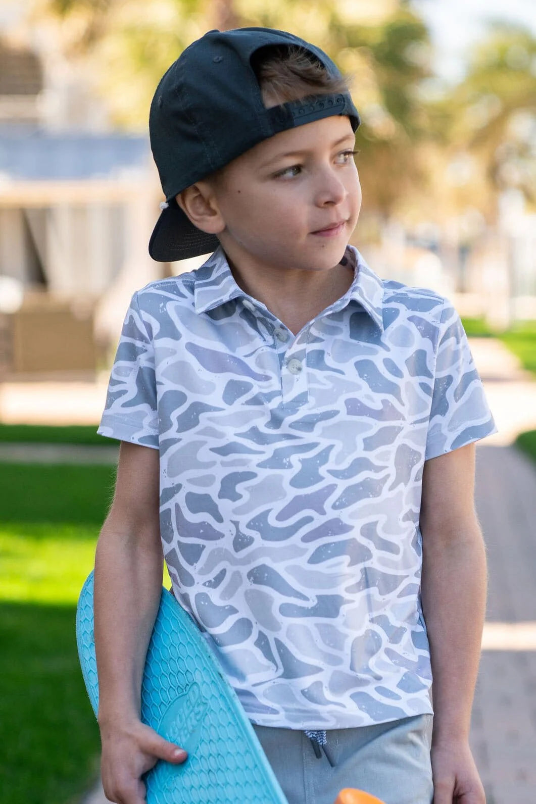 Youth Polo - White Camo - Burlebo