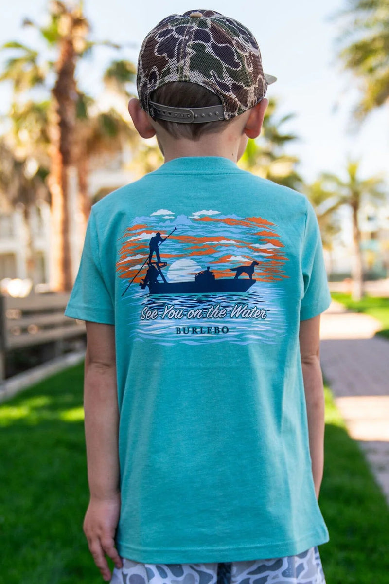 Youth Tee - See You On The Water - Heather Chalky Mint